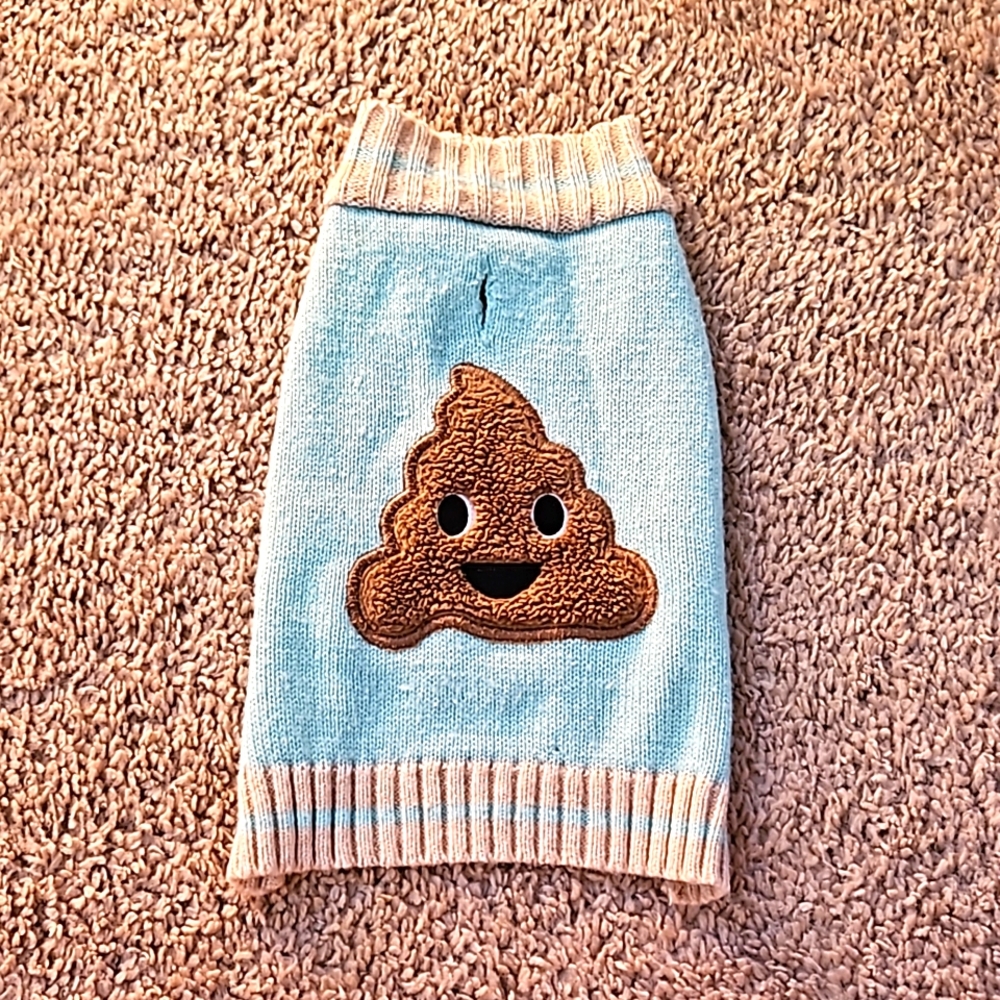 Small emoji dog sweater